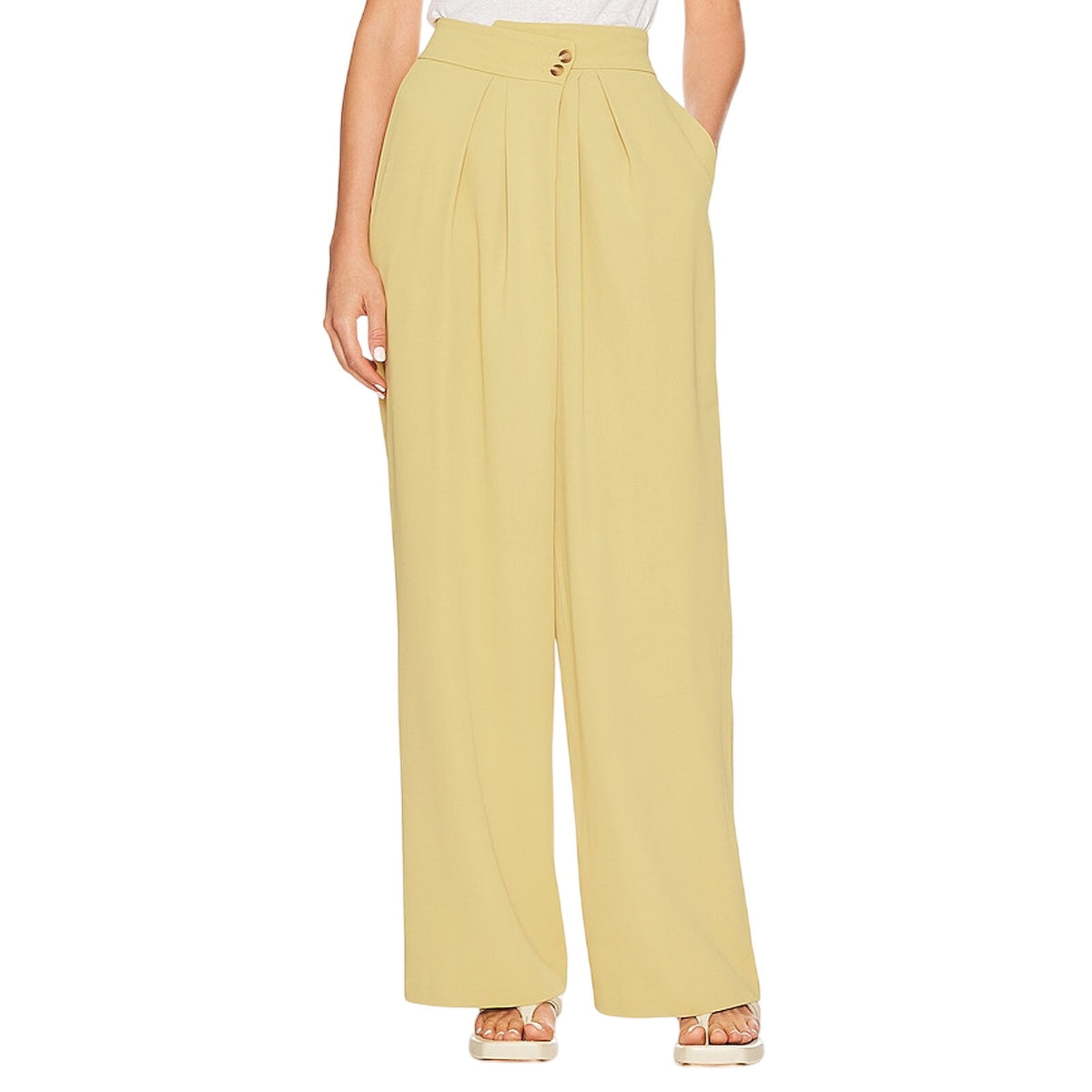 Astr The Label Pleated Maize Boyfriend Pants Size S