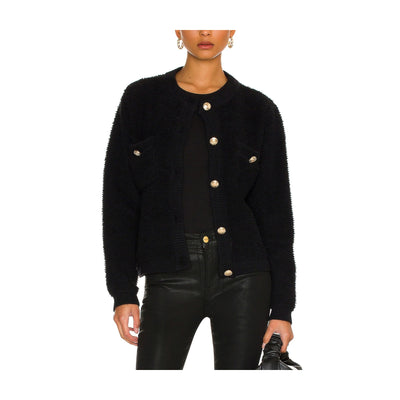 Line & Dot Boucle Black Khloe Cardigan Size XS