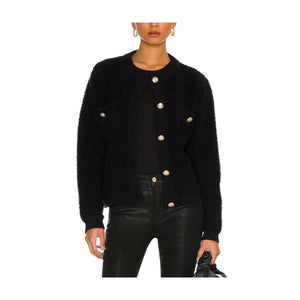 Line & Dot Boucle Black Khloe Cardigan Size XS