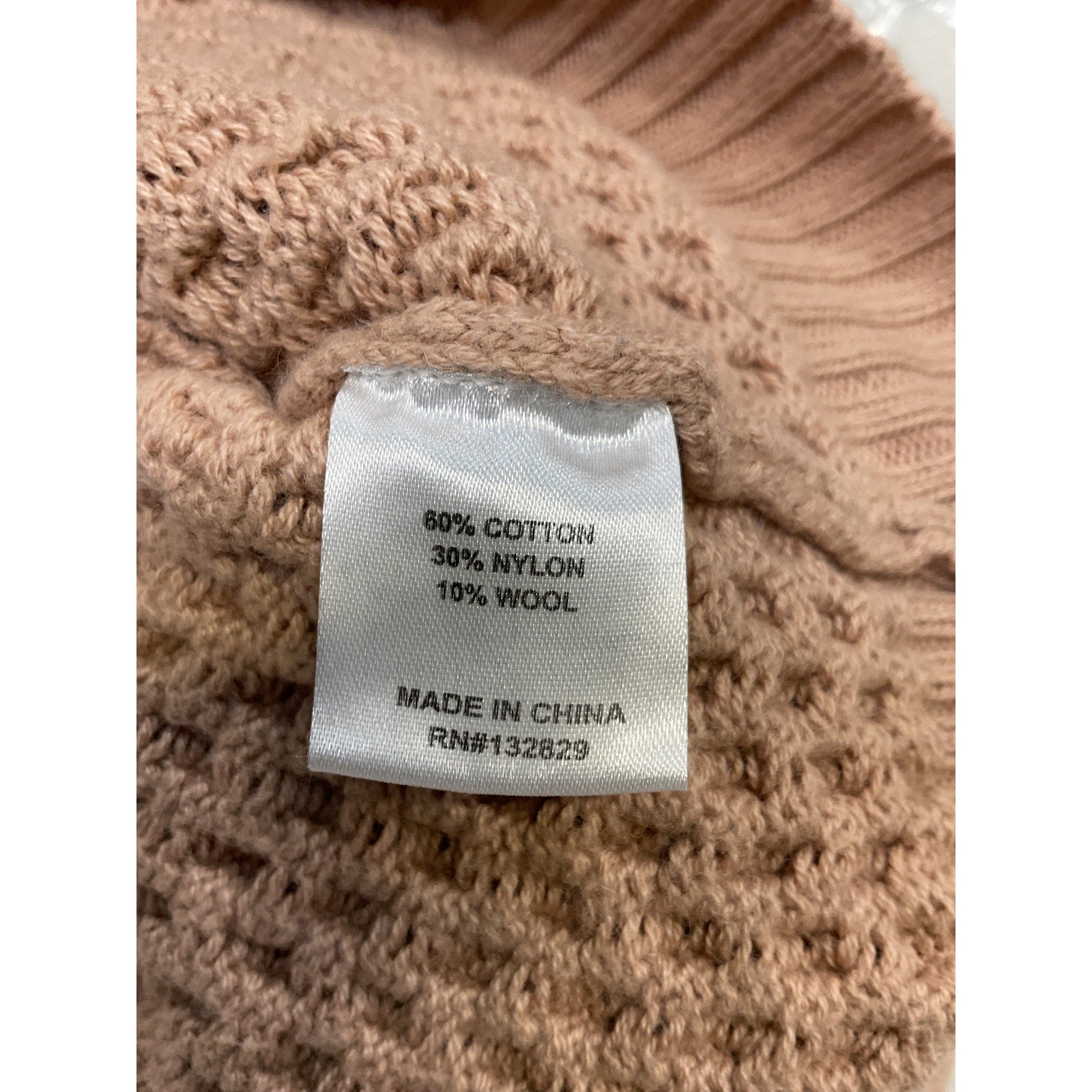 L'Academie X 'Lindsi' Beige Lane Miles Cable Pullover Size S