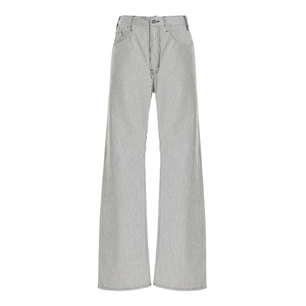 Nili Lotan 'Mitchell' Blue Cotton Rigid Low-Rise Wide-Leg Denim Jean Size 26