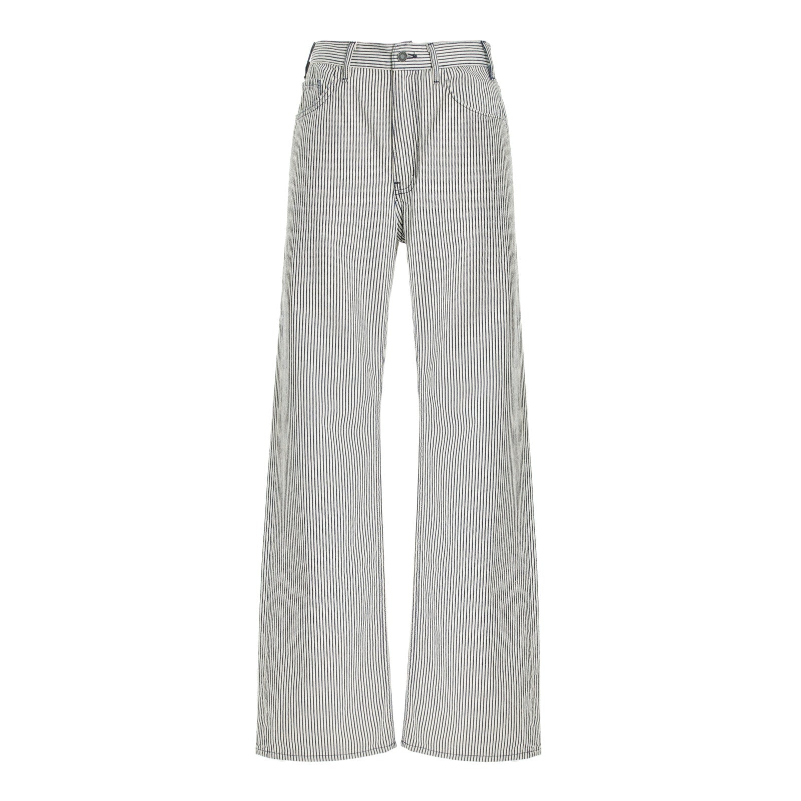 Nili Lotan 'Mitchell' Blue Cotton Rigid Low-Rise Wide-Leg Denim Jean Size 26