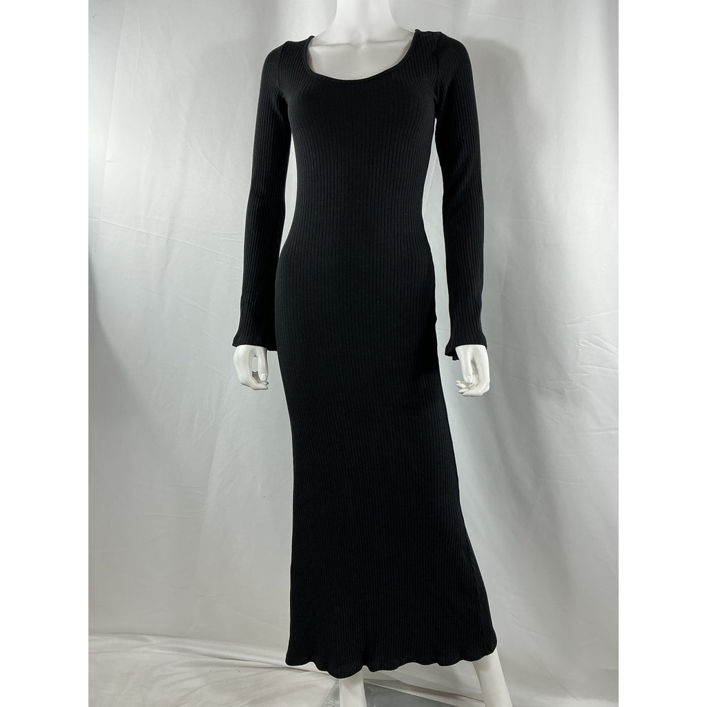 Reformation 'Wrenley' Black Cotton Knit Dress Size S