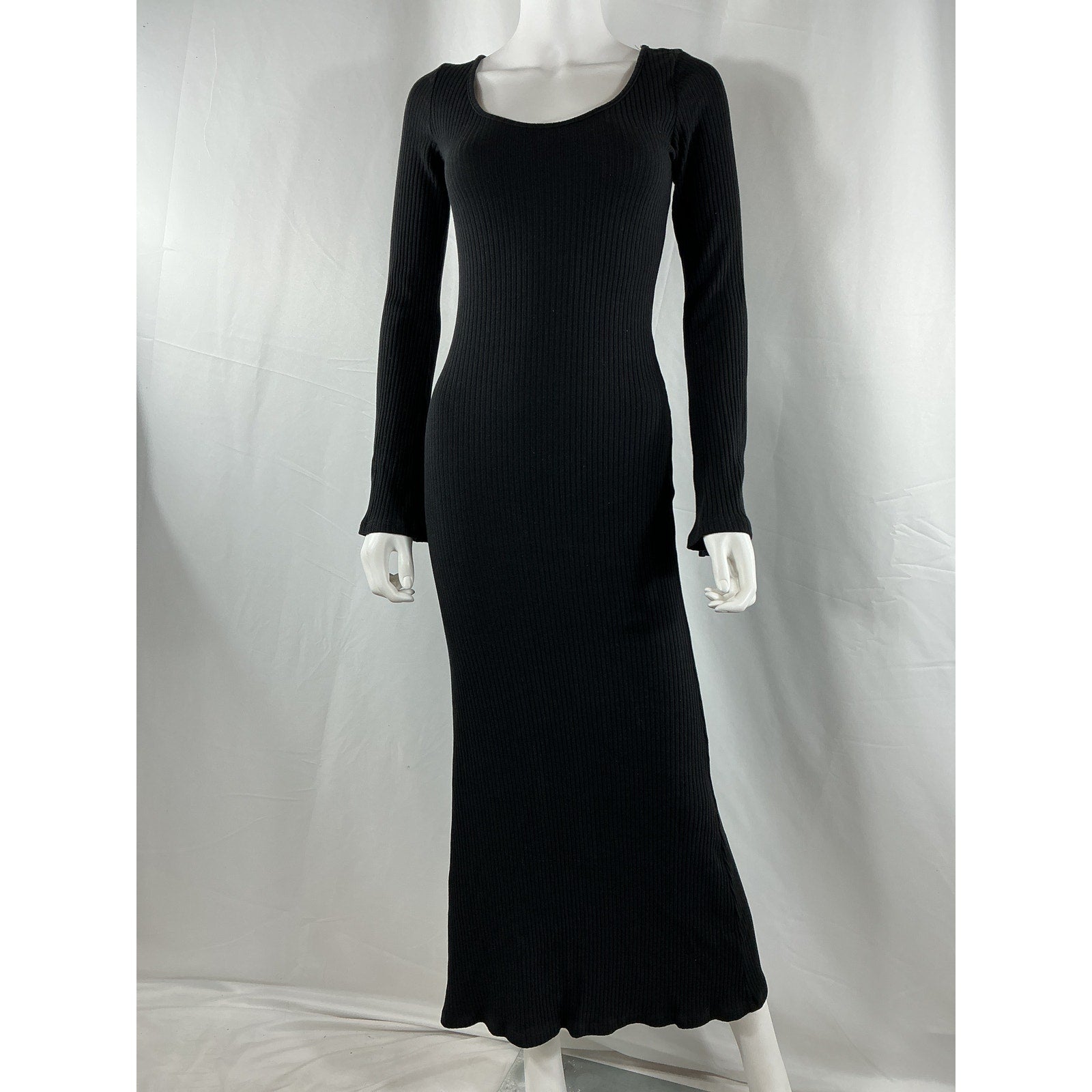 Reformation 'Wrenley' Black Cotton Knit Dress Size S