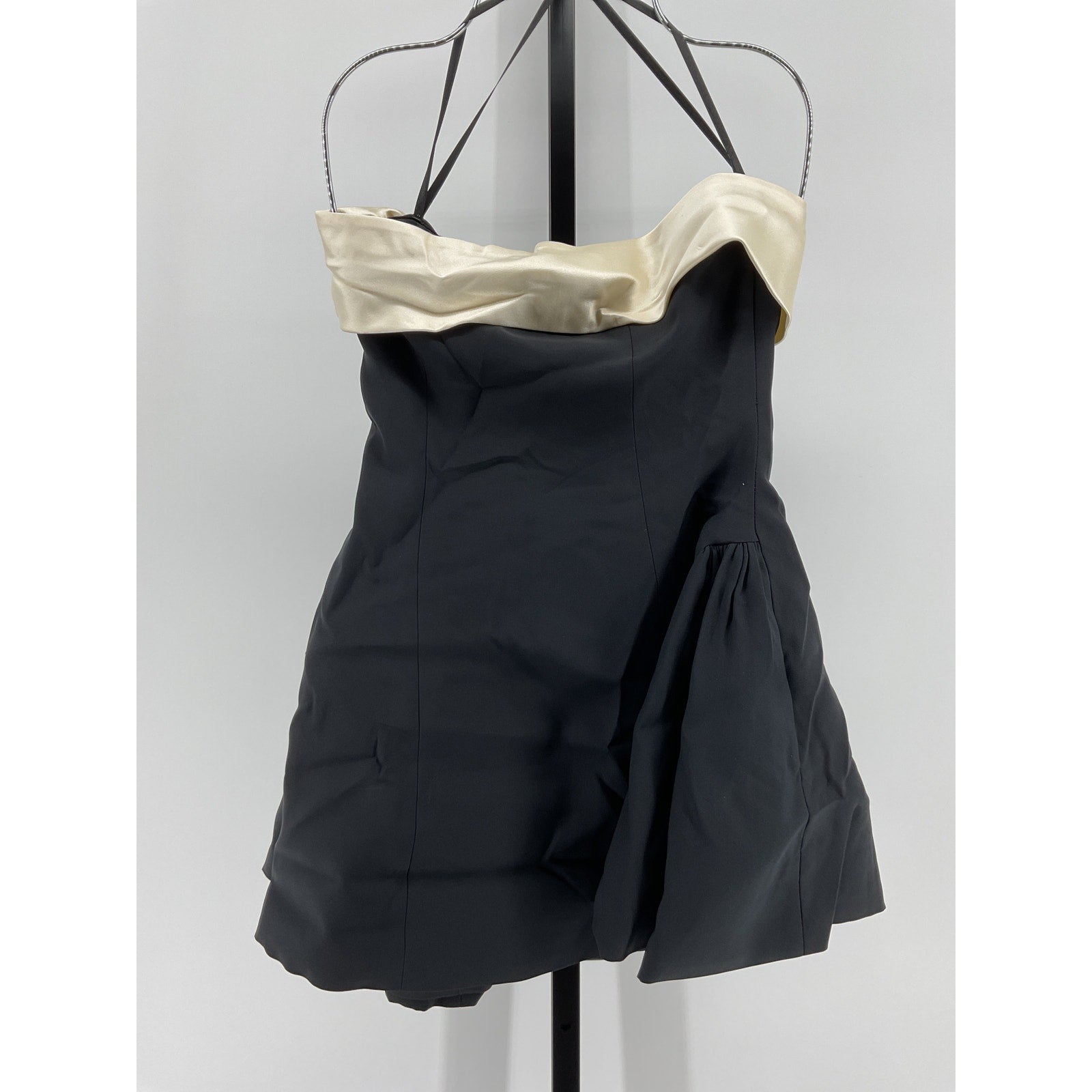 Mirror Palais Strapless Black Silk Opera Mini Dress Size S