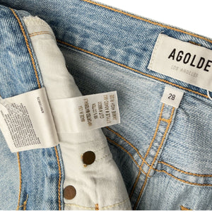 Agolde Distressed Blue Jamie High Rise Denim Jeans Size 28
