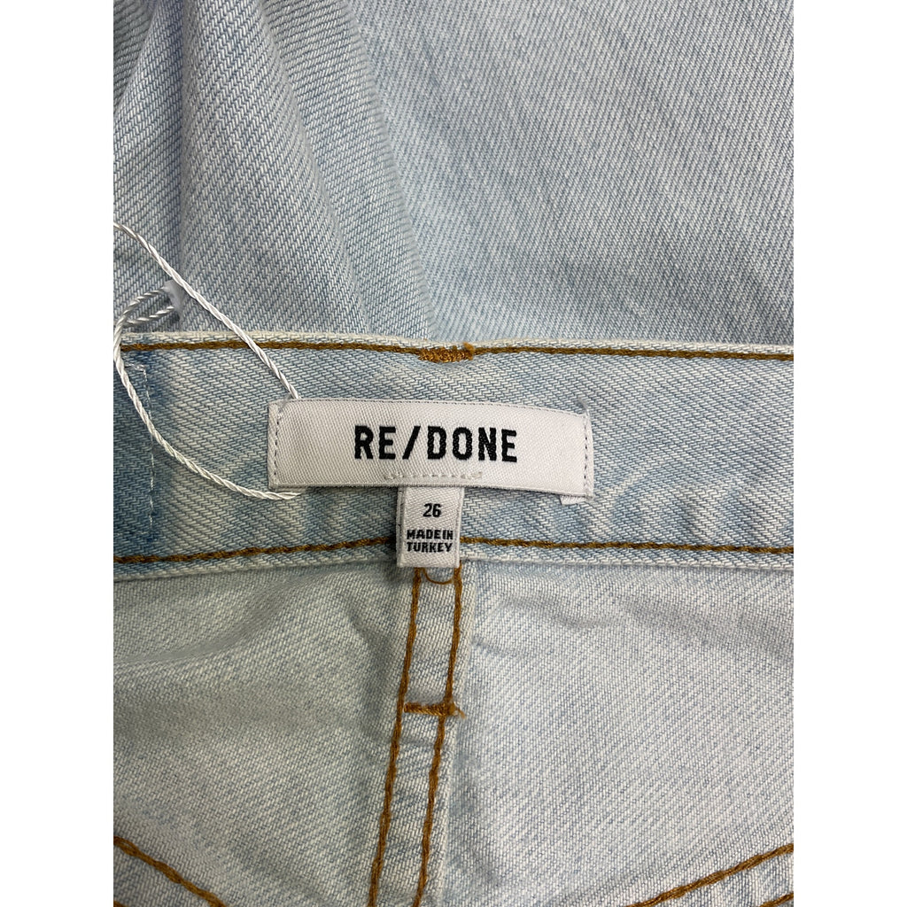 Re/Done Loose High-Rise Blue Cotton Straight Denim Jean Size 26