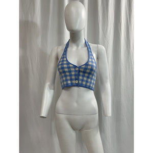 Majorelle 'Addy' Blue Cropped Halter Top Size XS
