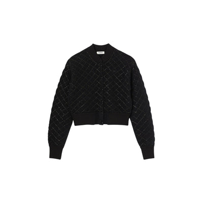 Sandro 'Sequined' Black Polyamide Coatigan Size S