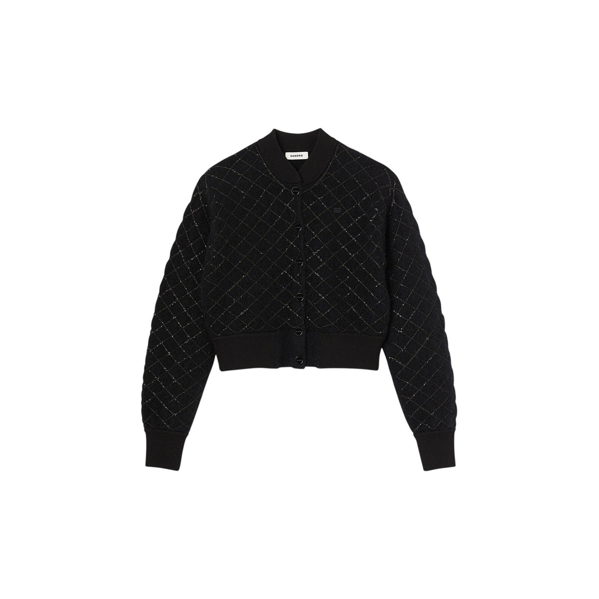 Sandro 'Sequined' Black Polyamide Coatigan Size S