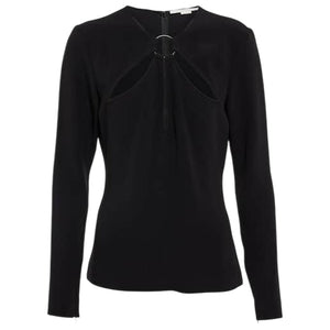 Stella Mccartney Cutout Black Keyhole Top Size 36 EU / US XS NWT