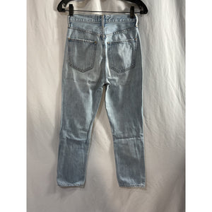 Agolde 'Riley' Blue Cotton High Rise Straight Crop Denim Jean Size 23
