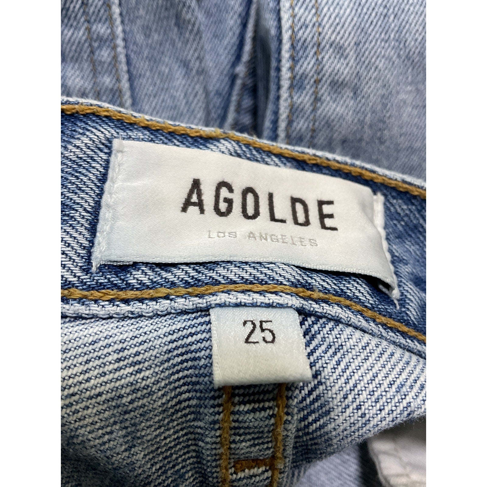 Agolde 'Riley' Blue High Rise Straight Crop Denim Jeans Size 25