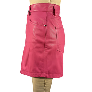 Alexandre Vauthier Sleek Pink Leather Skirt Size 36 EU / US 4