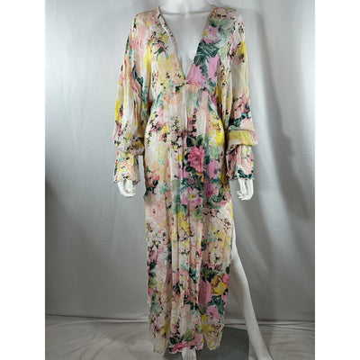 Hemant And Nandita 'Teien' Pink Viscose Caftan Dress Size XS