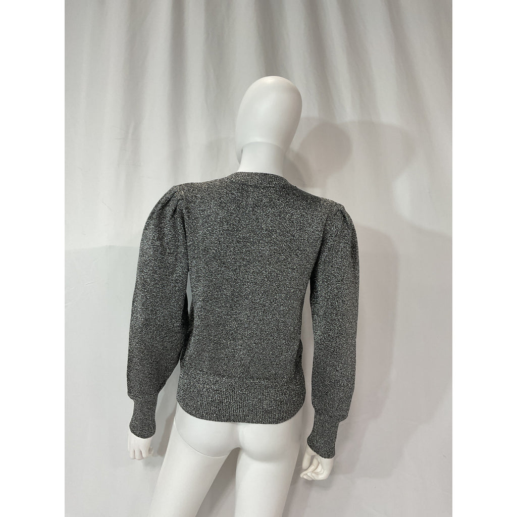 Isabel Marant �toile 'Kelaya' Silver Crewneck Long Sleeve Sweater Size 36