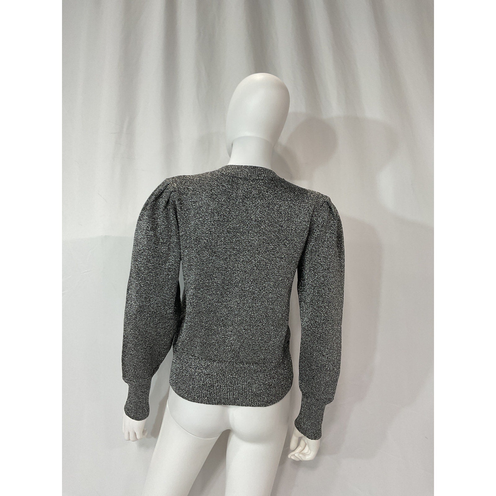 Isabel Marant �toile 'Kelaya' Silver Crewneck Long Sleeve Sweater Size 36