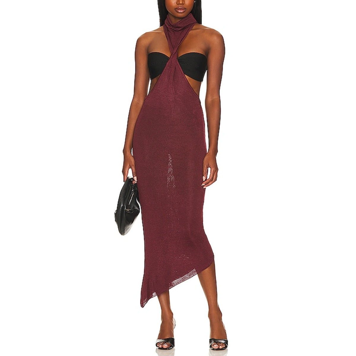 Baobab Cutout Burgundy Mendra Maxi Dress Size S