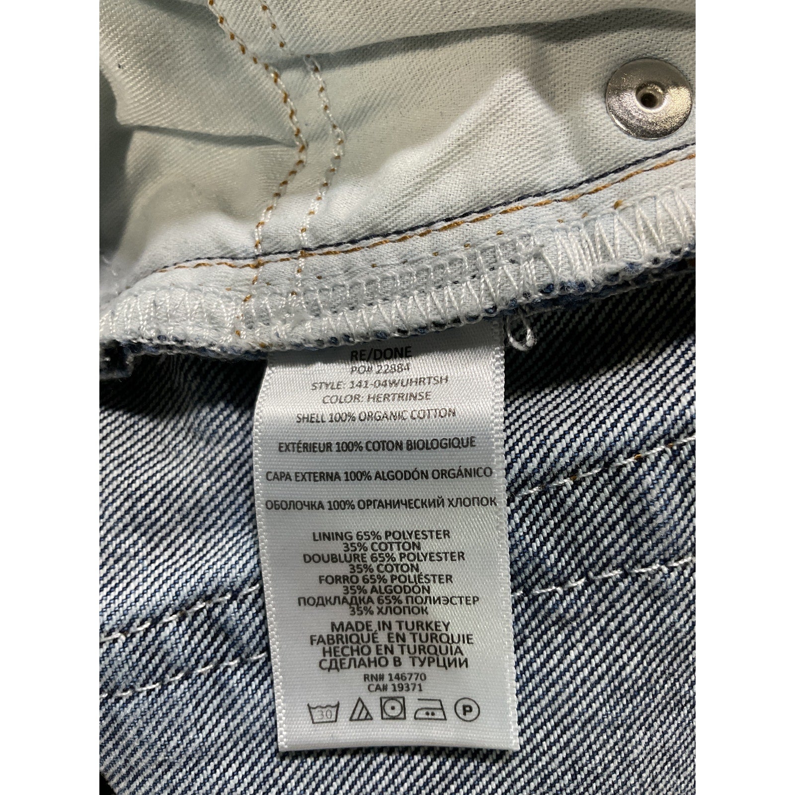 Re/Done 'Originals' Blue 'The Midi' Denim Short Size 26