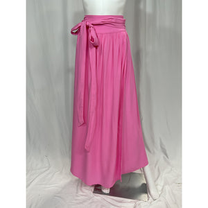 Melissa Odabash 'Elsa' Pink Wrap-Effect Voile Maxi Skirt Size S