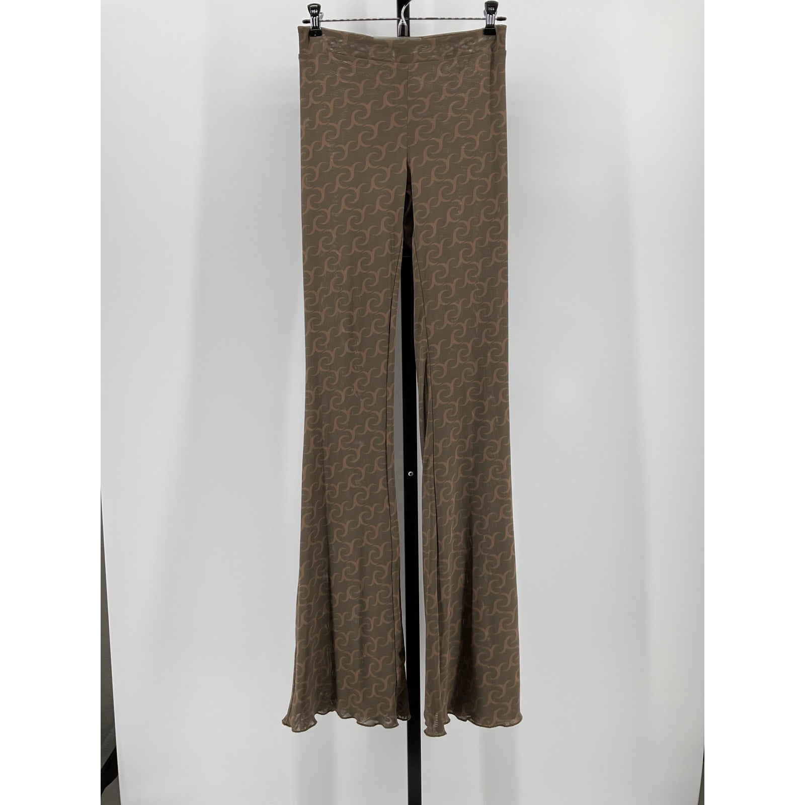 Jade Cropper Green Polyester Flared Reversible Trouser Size M