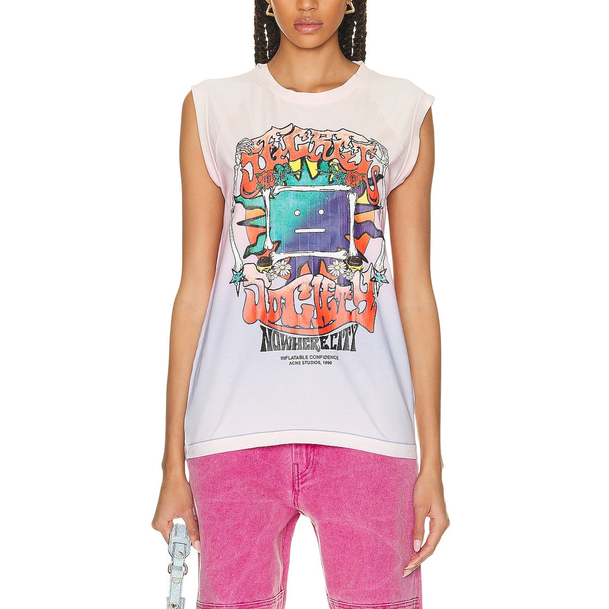 Acne Studios Ombre Pink Graphic Tank Top Size S