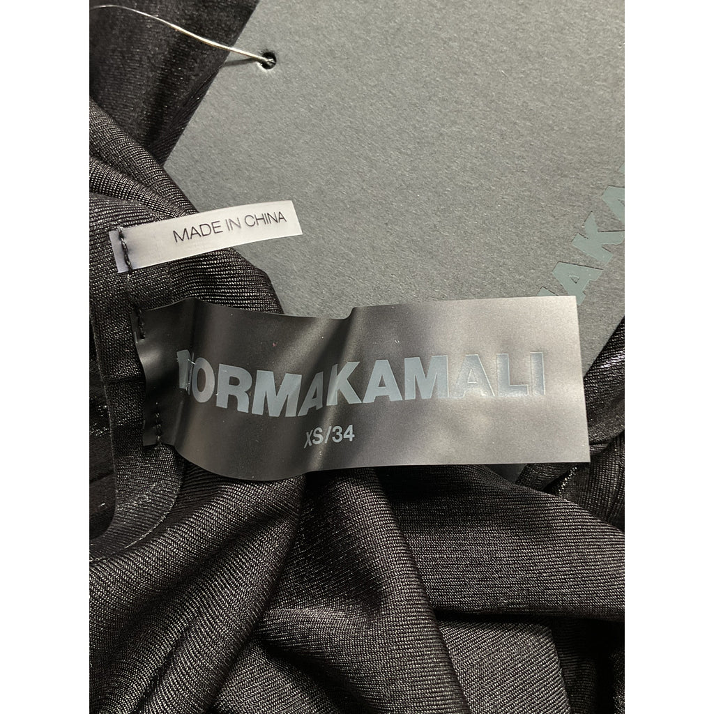 Norma Kamali 'Halter' Black Turtle Side Slit Gown Size XS - NWT