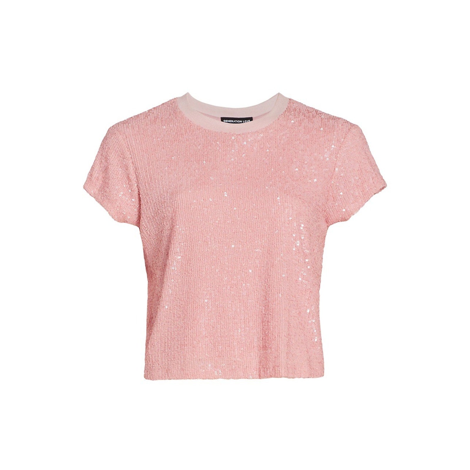 Generation Love 'Kai' Pink Sequined T-Shirt Size XS