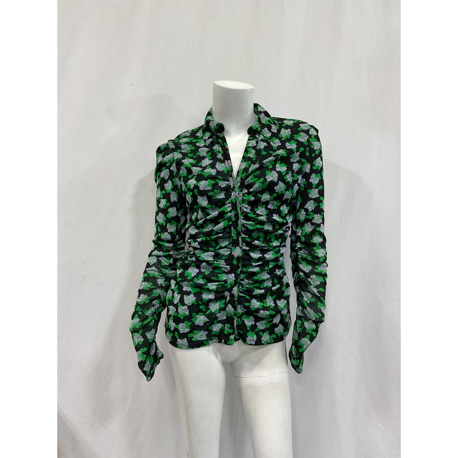 Diane Von Furstenberg 'Nathaniel' Green Reversible Top Size M