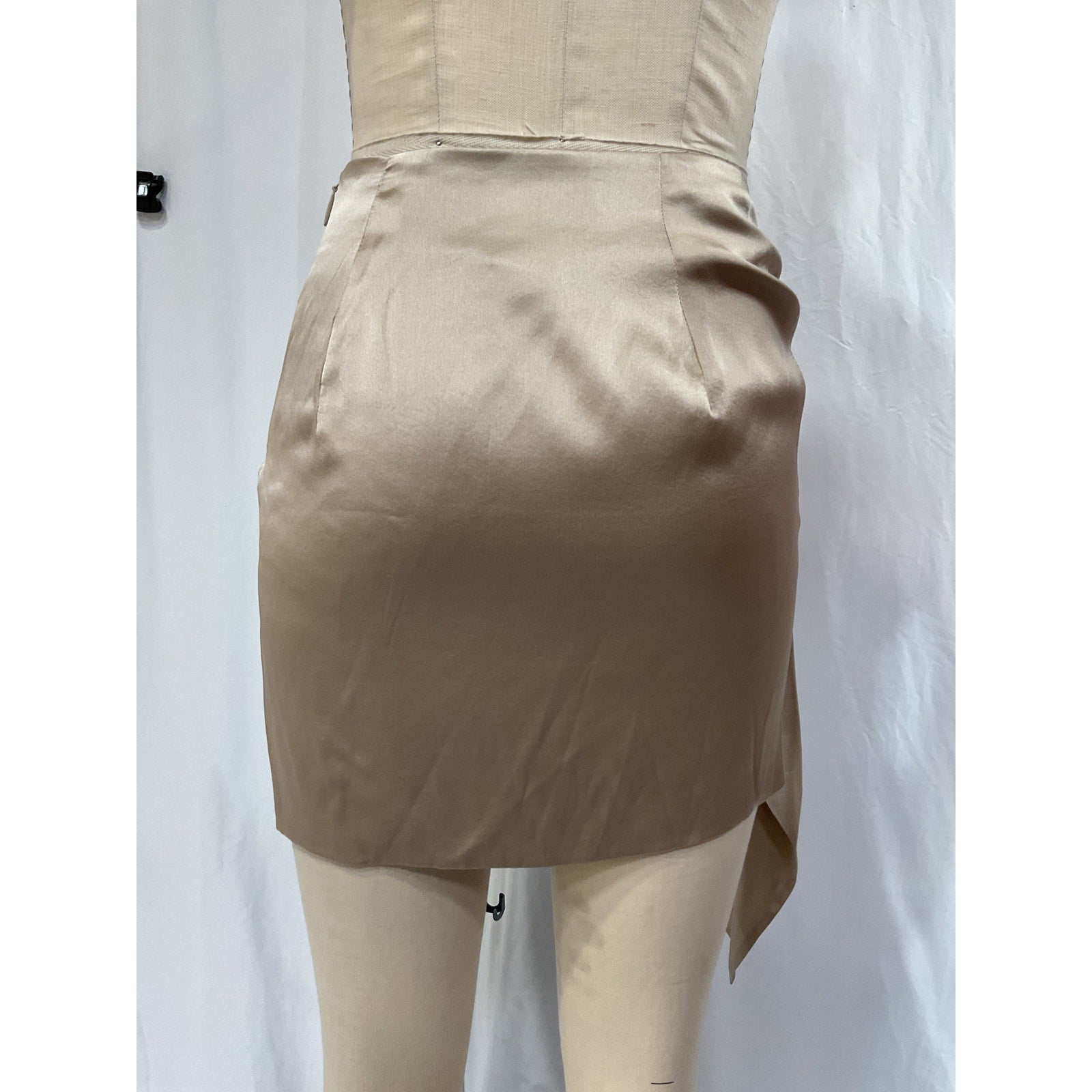 Adriana Iglesias 'Kora' Gold Charmeuse Skirt Size M
