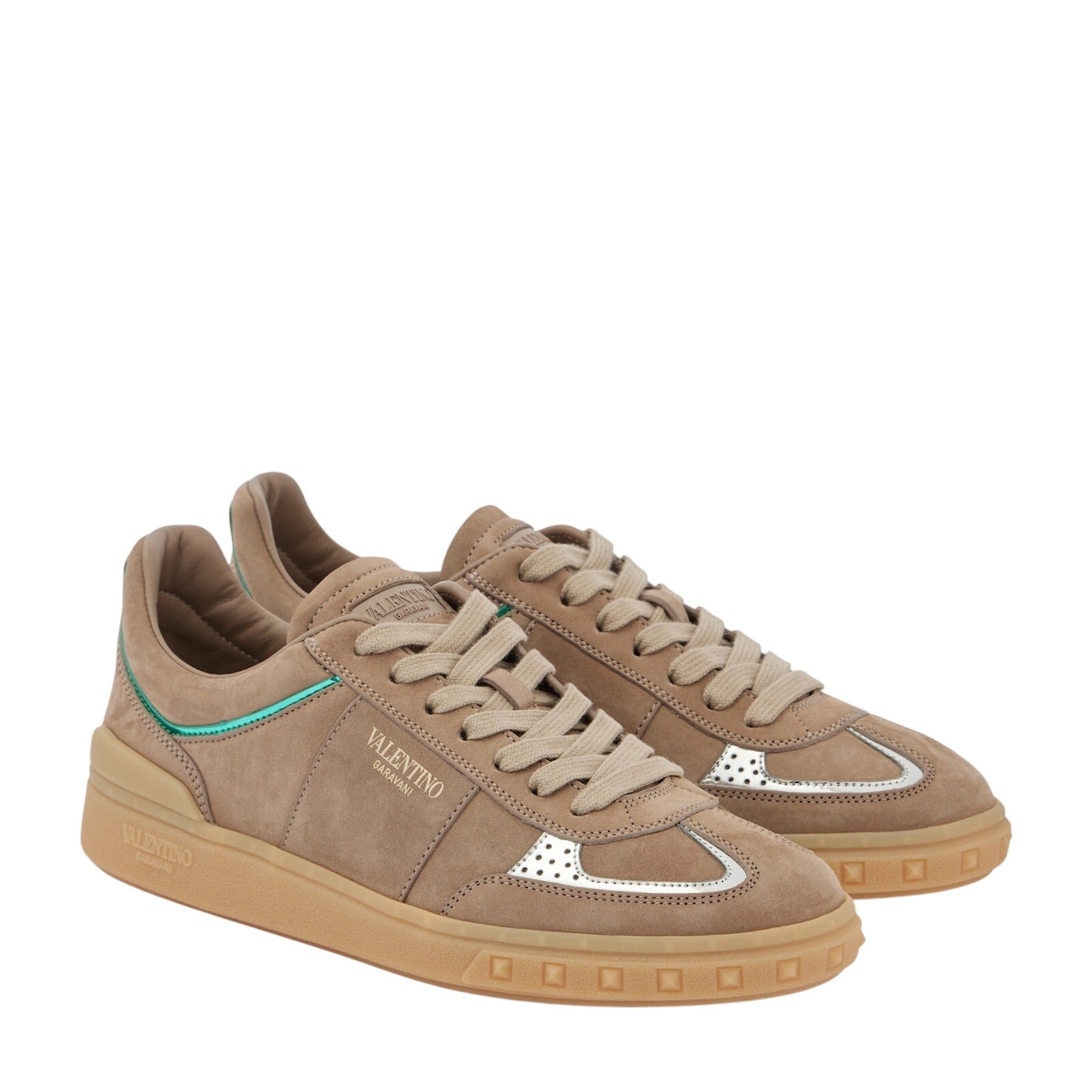 Valentino 'Upvillage' Tan Suede Leather Sneakers Size 7
