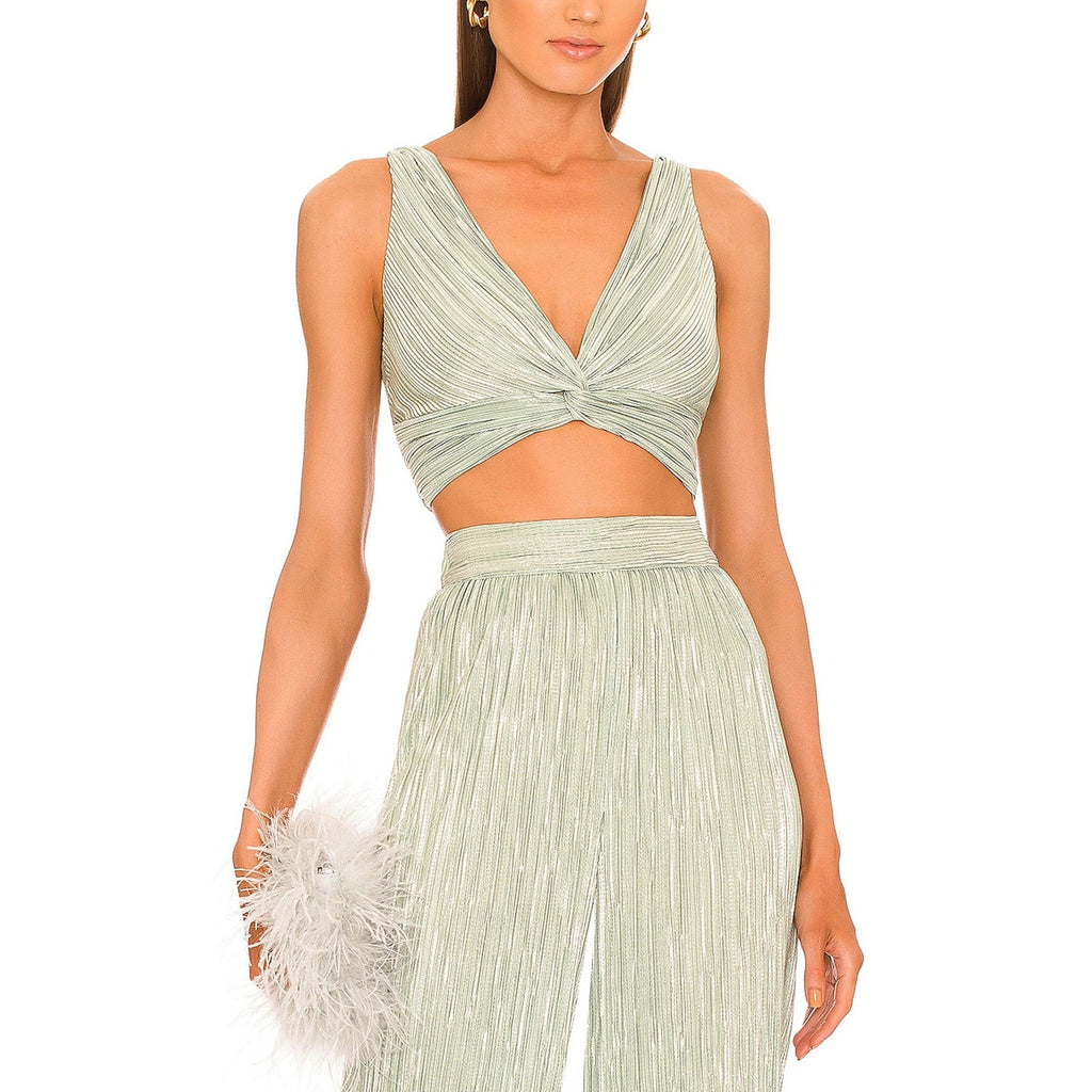 Sabina Musayev 'Savannah' Green Polyester Top Size S - NWT