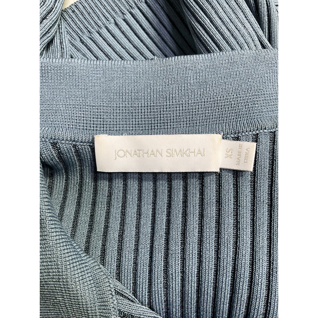 Simkhai 'Sol' Blue Rayon Crop Top Size XS