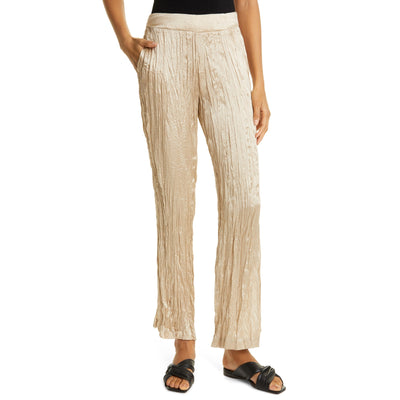 Frame Crinkled Pebble Silk Side Slit Size XS Pants