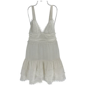 Waimari Lace Trimmed White Charlotte Dress Size L