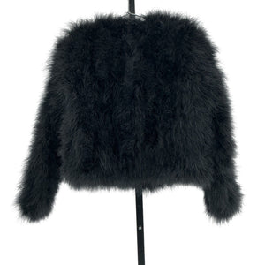 Lamarque Plush Black Deora Jacket Size S
