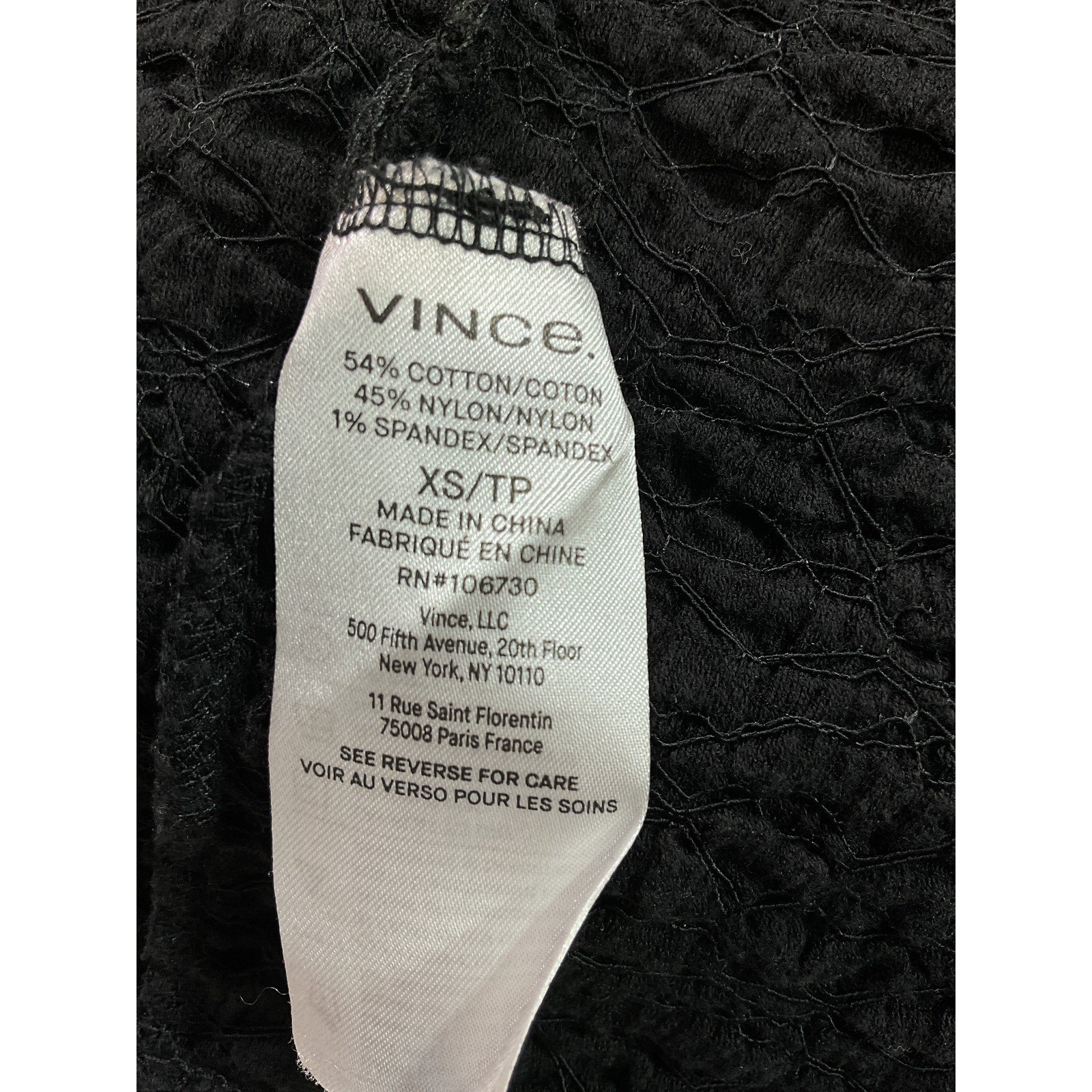 Vince 'Popcorn' Black Stretch Cotton Midi Skirt Size XS