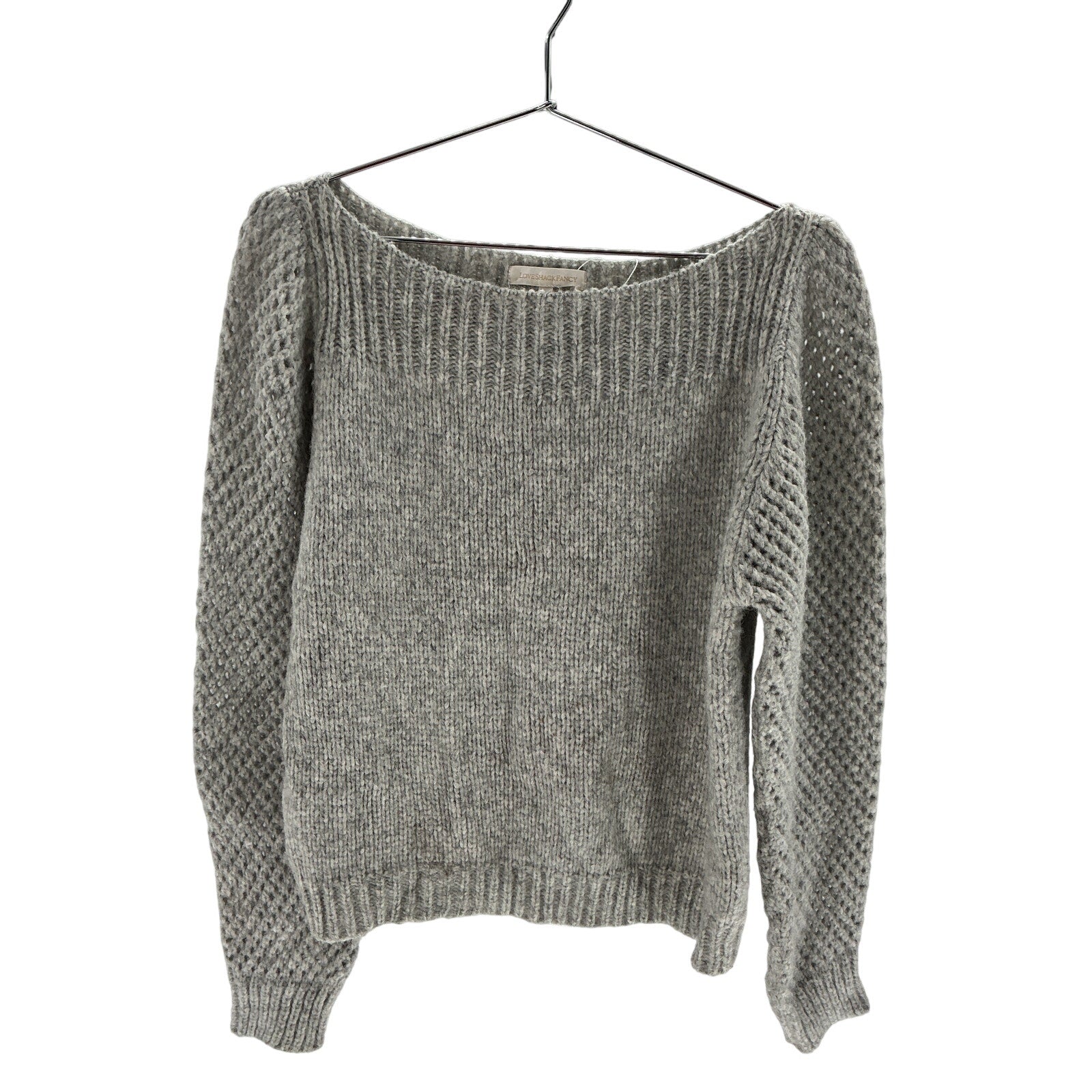 Loveshackfancy 'Rosie' Grey Baby Alpaca Heritage Pullover Sweater Size L