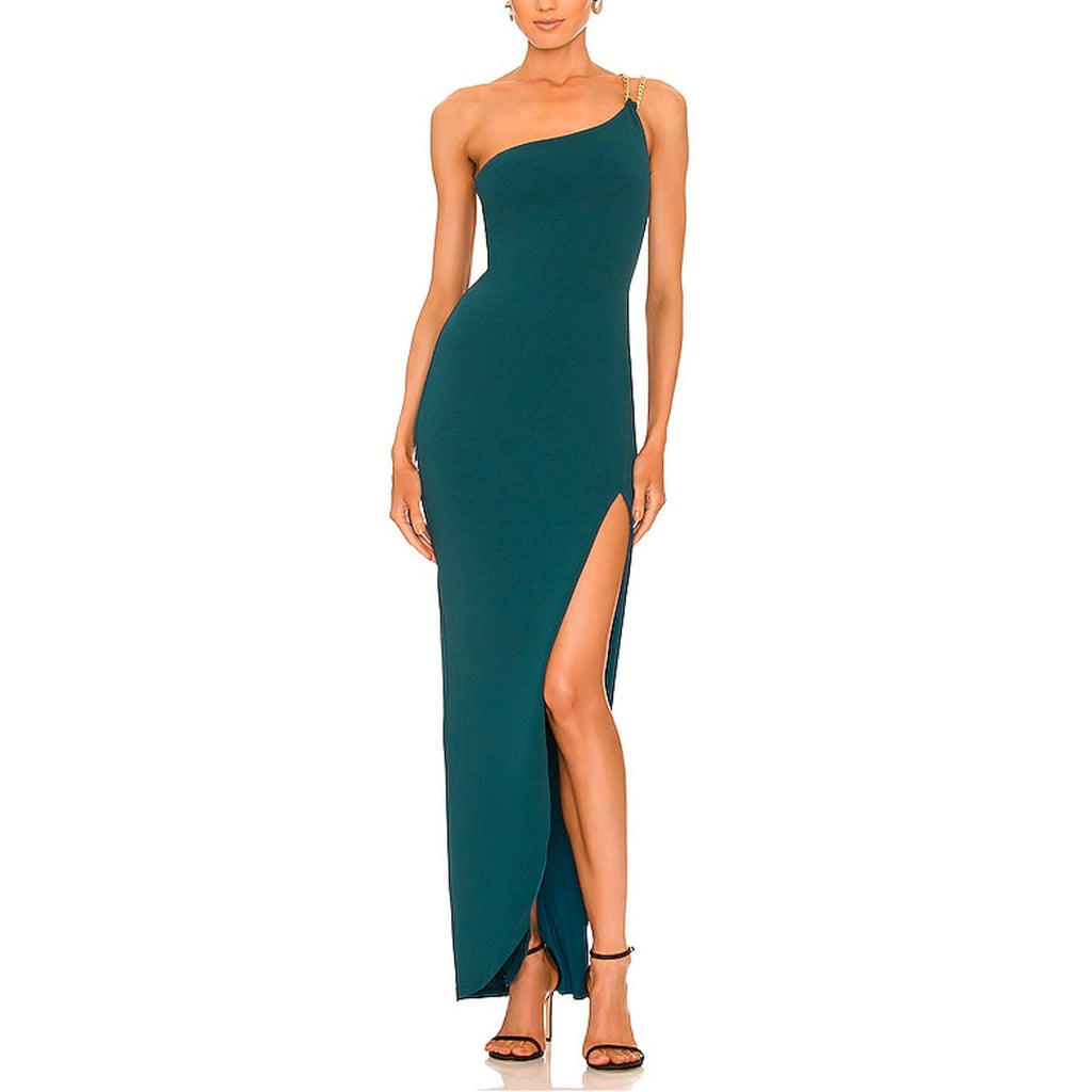 Nookie 'Estella' Green Polyester One Shoulder Gown Size XS