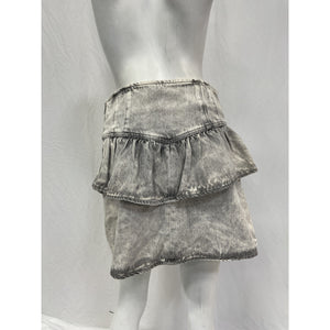 Allsaints 'Andy' Grey Cotton Denim Skirt Size 4