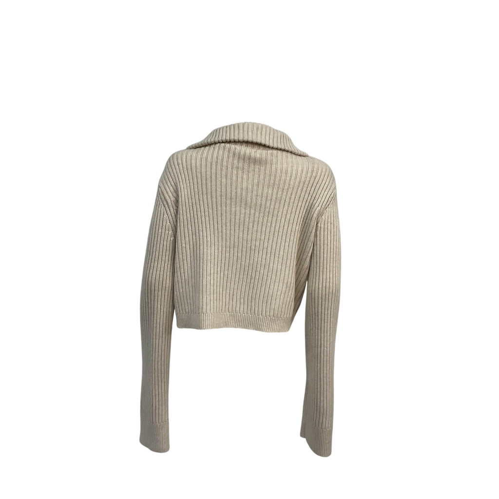 Tularosa 'Lovelle' Cream Acrylic Zip Up Sweater Size M