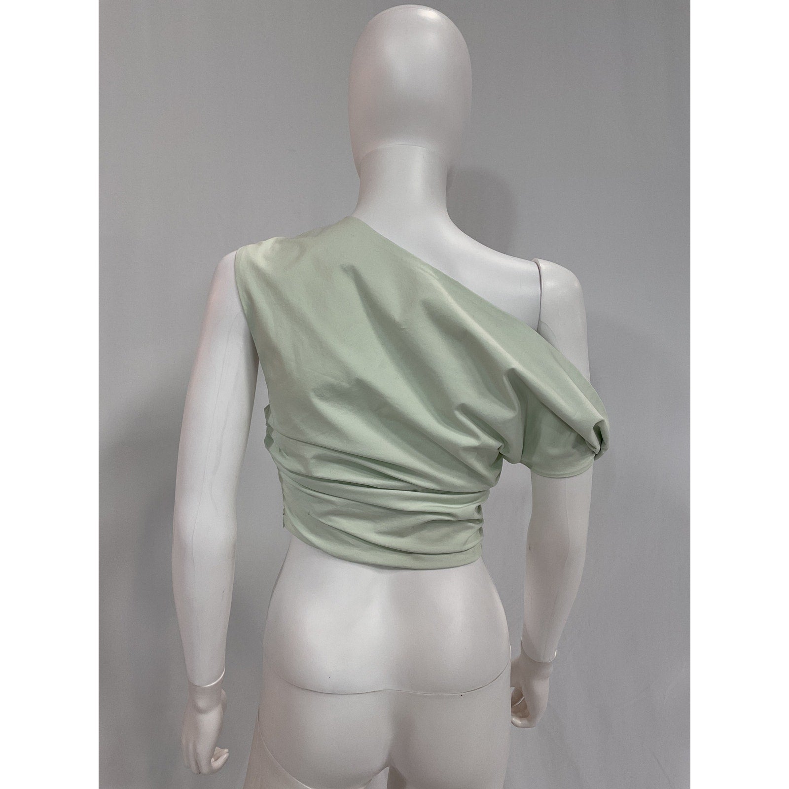 L'Academie 'Triomphe' Green Cotton Poplin Top Size XS