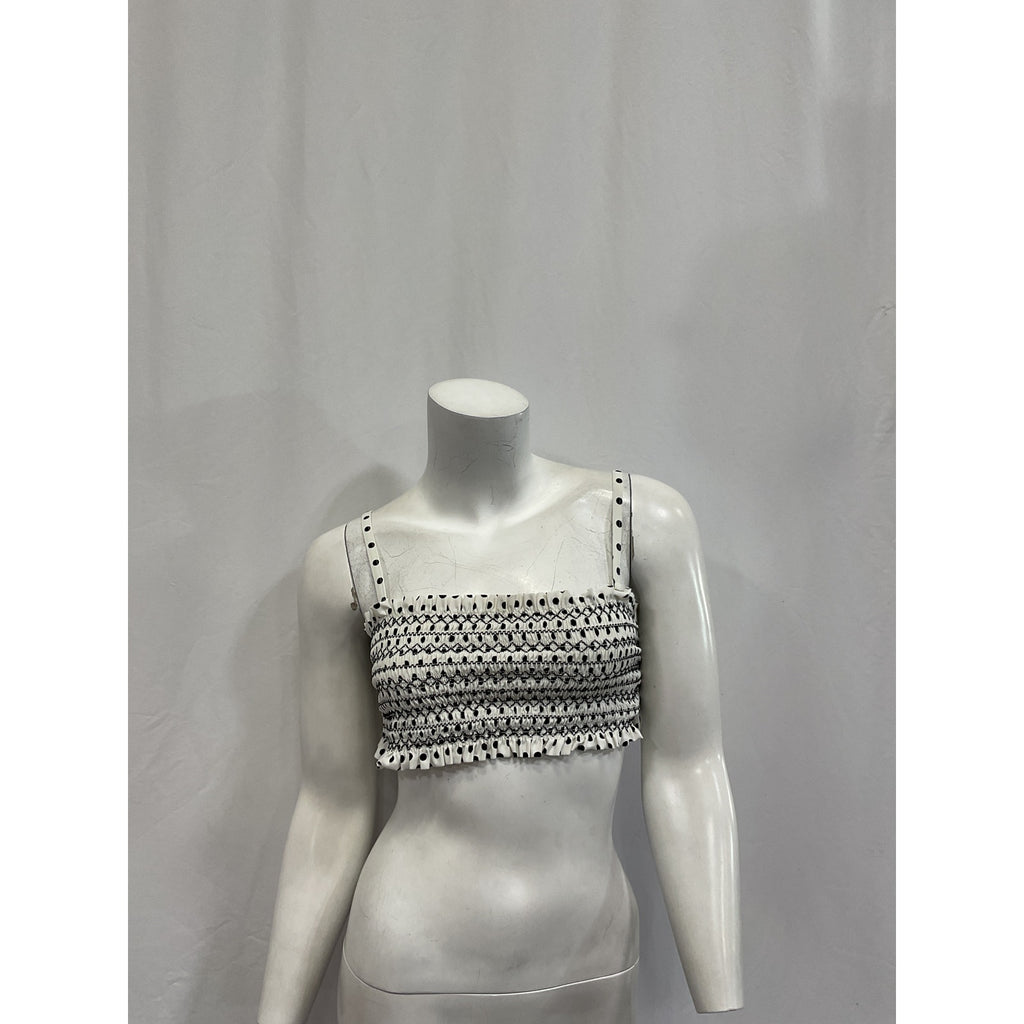 Tory Burch Black Polka Dot 'Costa' Top Size M