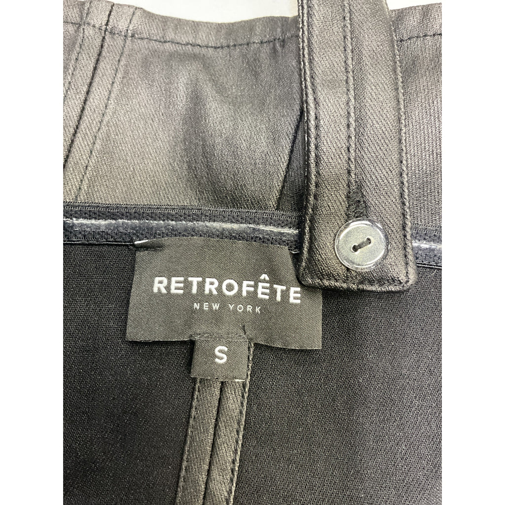 Retrofete 'Jaylee' Black Faux Leather Top Size S