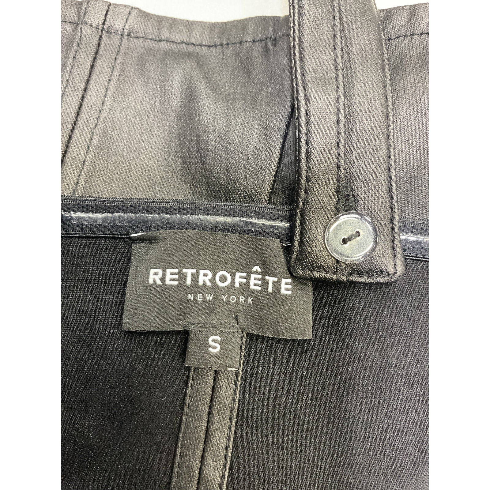 Retrofete 'Jaylee' Black Faux Leather Top Size S