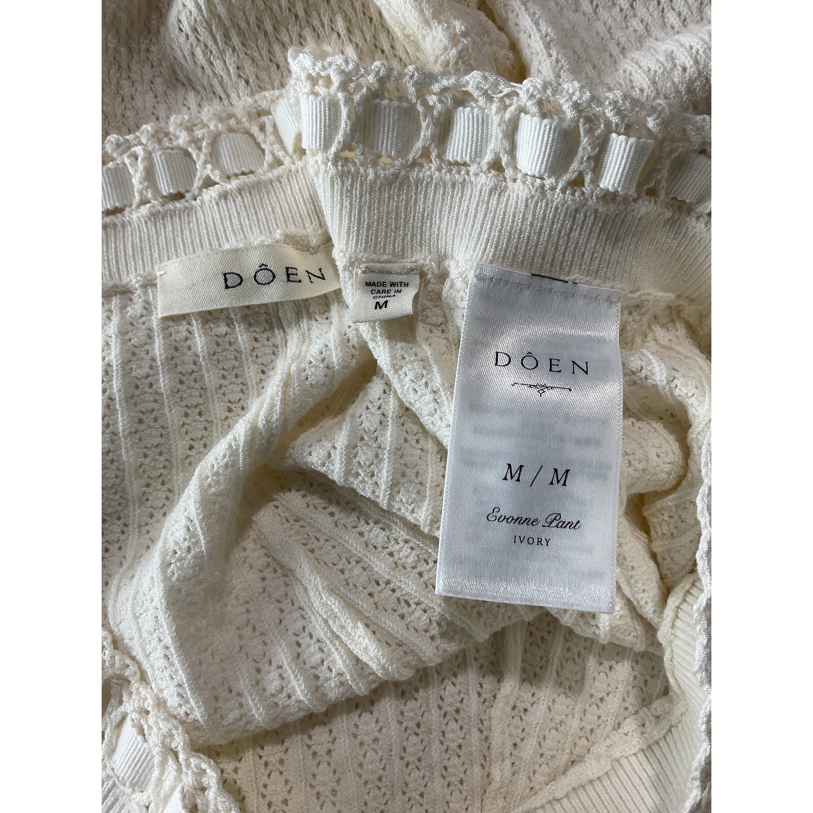 D�en 'Evonne' Ivory Viscose Pant Size M
