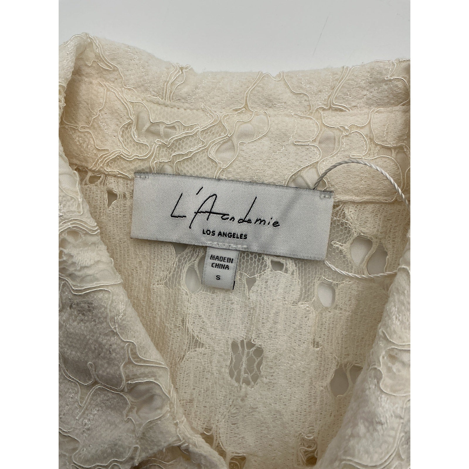 L'Academie 'Rowe' Ivory Polyester Mini Dress Size S