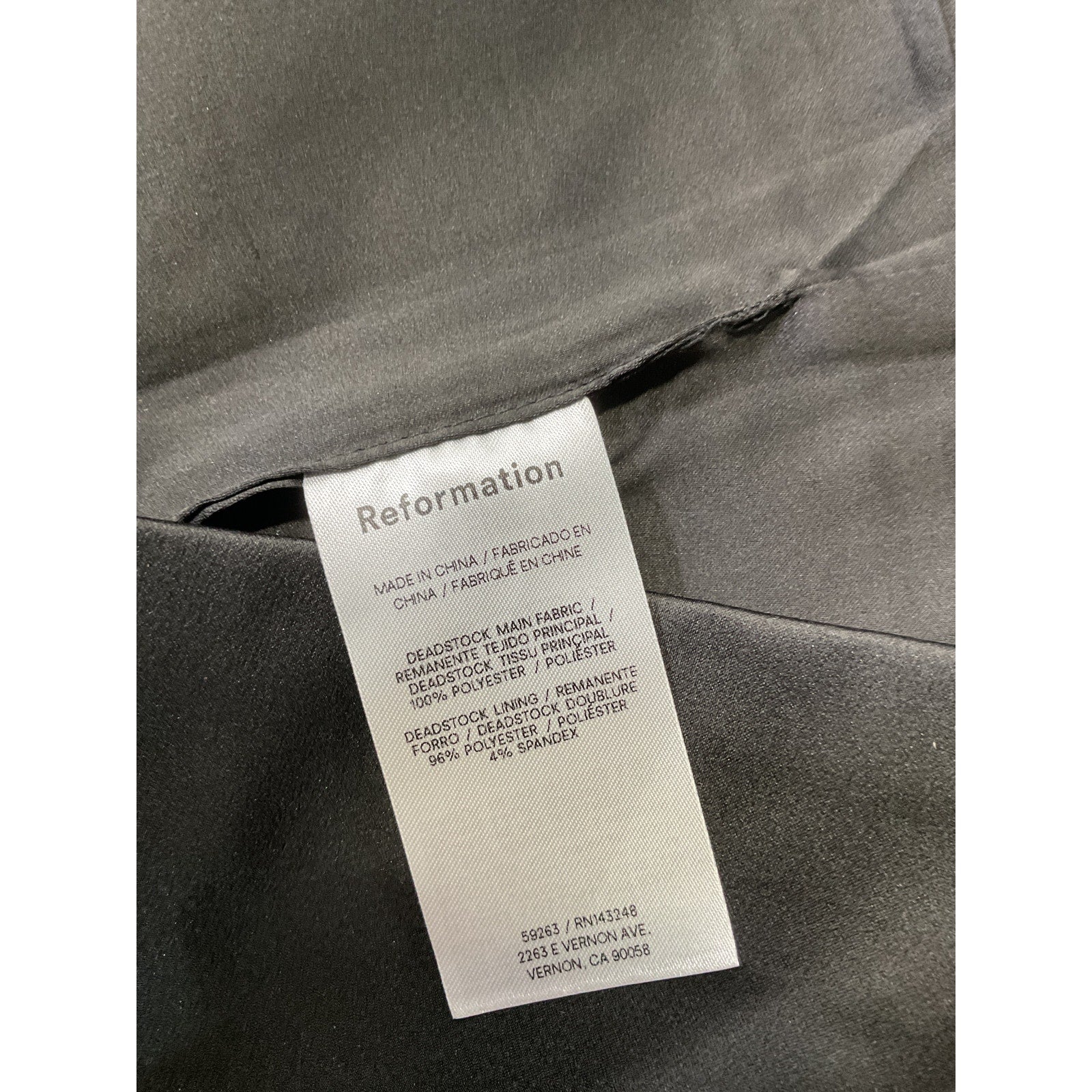 Reformation 'Carla' Black Low Waist Satin Skirt Size 0 - NWT