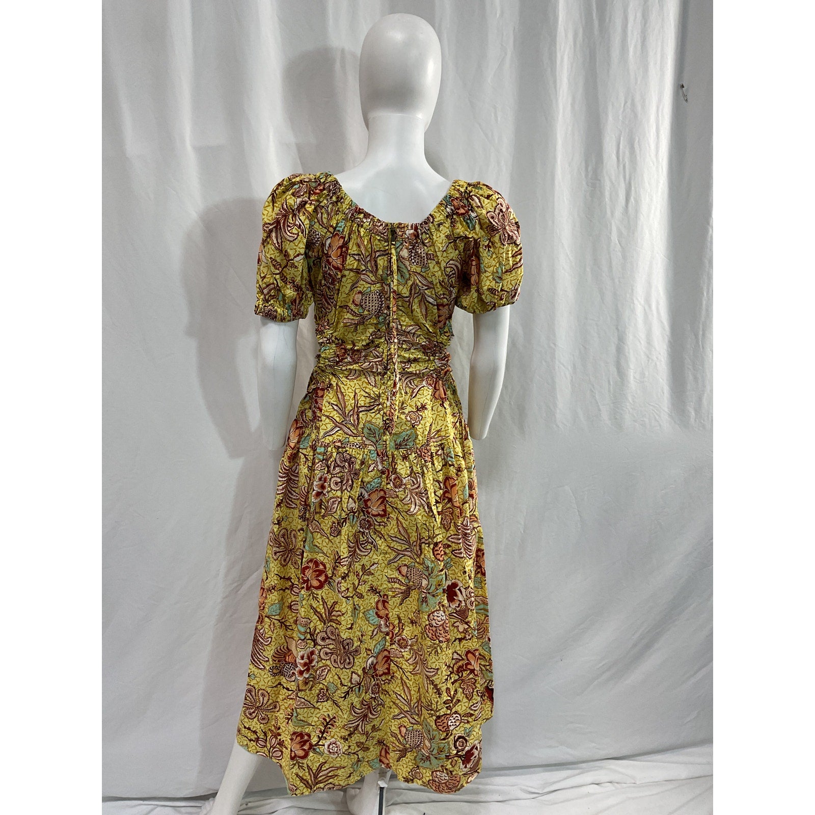 Ulla Johnson 'Golda' Yellow Side Cut Out Poplin Dress Size 6