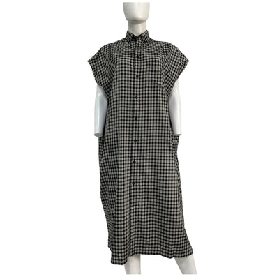 Balenciaga Oversized Black And White Plaid Shirt Dress Size 32 / US 0